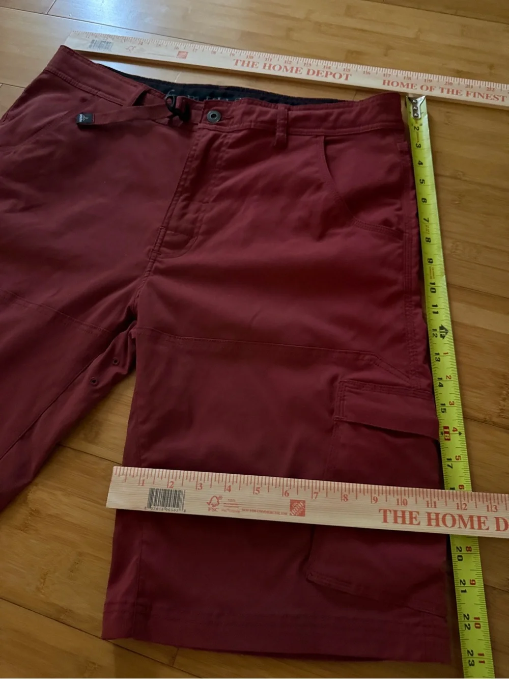 prAna Breathe Hiking Cargo Shorts Men’s Size 36 Brick-Red Casual Outdoor
